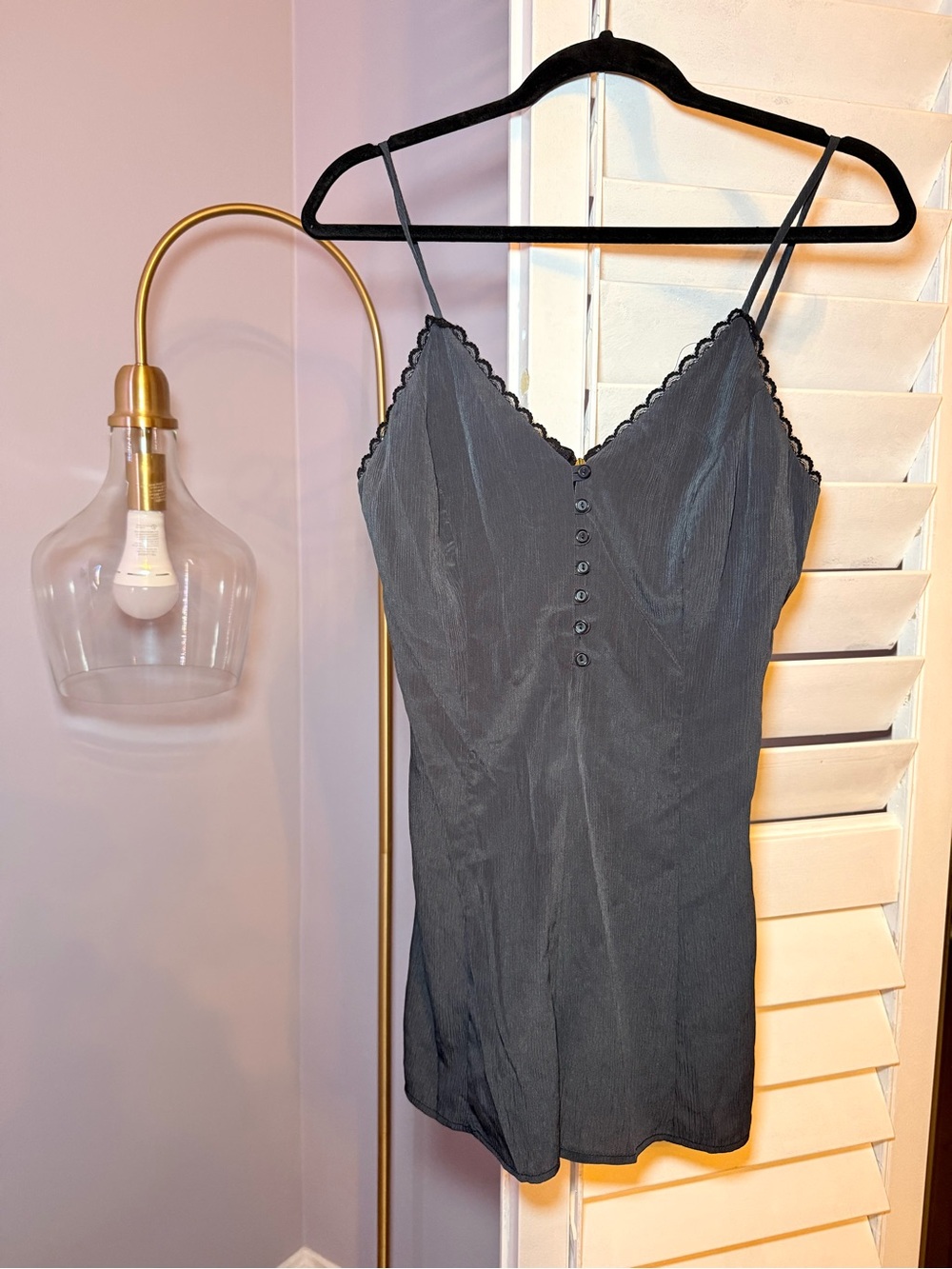 Lost + Wander Black Spaghetti Strap Romper